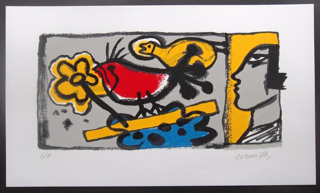 Corneille : Vrouw,bloem en vogels verkocht voor € 150!