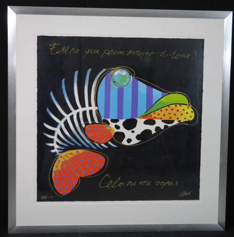 Joyce van Oorschot: Zeefdruk, Est ce que peux mango du tout? - Ingelijst (Groot) kopen? Bied vanaf 100!