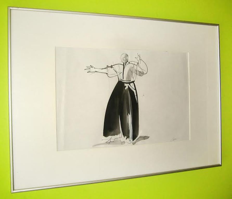 Kees van der Knaap, penseel en inkt op papier, The invitation kopen? Bied vanaf 45!