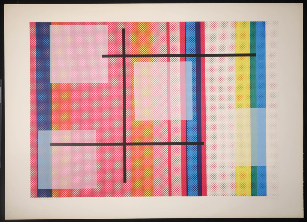 Frits Droog: Zeefdruk, Compositie op magenta kopen? Bied vanaf 35!