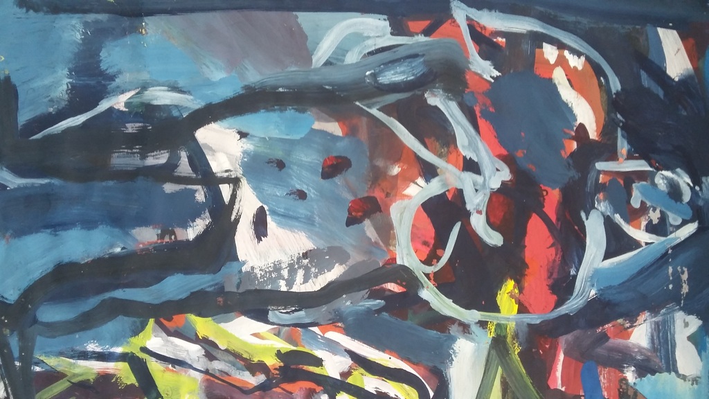 Piet Vos - acrylverf op papier kopen? Bied vanaf 75!