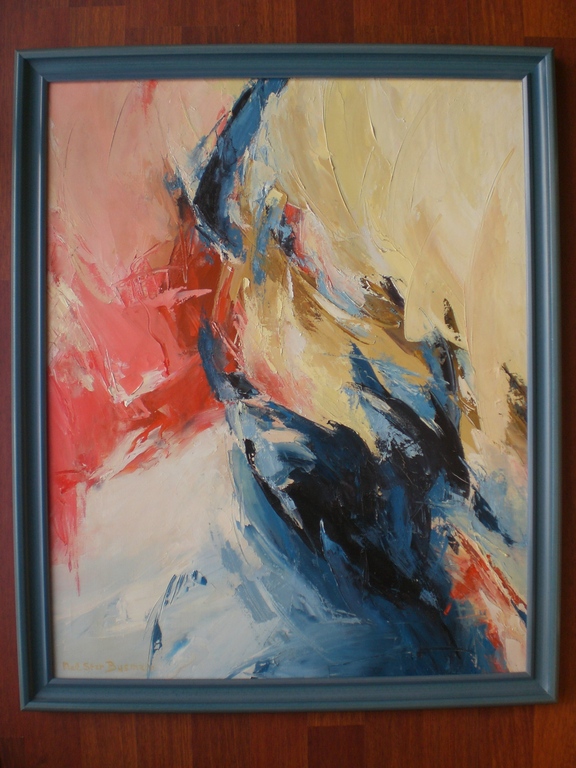 Nel Star Busmann: Abstract, olieverf op doek (ingelijst) kopen? Bied vanaf 340!