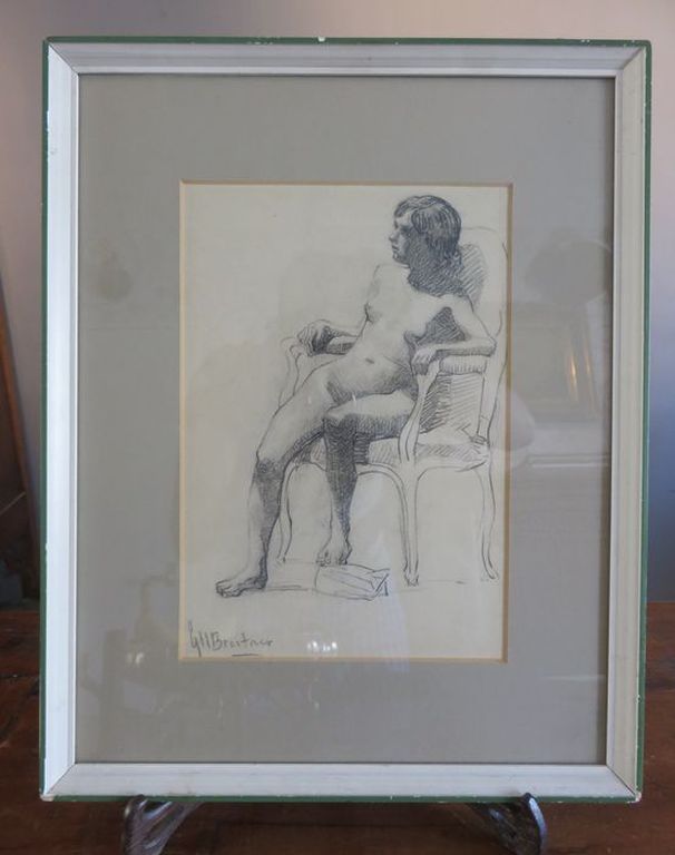 G.H. Breitner (?) Naakte vrouw gezeten op stoel - gesigneerde potloodtekening kopen? Bied vanaf 140!