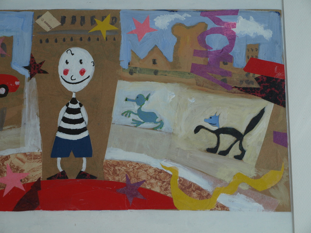 Daan Remmerts de Vries: Acryl en collage , Het leven is raar 1 – Ingelijst -1997 kopen? Bied vanaf 75!