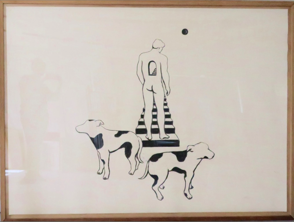 Hans van der Ham: Tekening op papier, Zonder titel - Ingelijst (zeer groot) kopen? Bied vanaf 1!