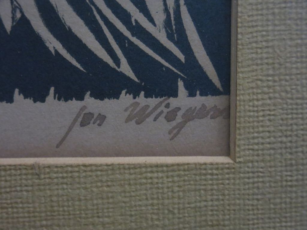 Jan Wiegers: Houtsnede, met hartelijke.. - Ingelijst kopen? Bied vanaf 70!