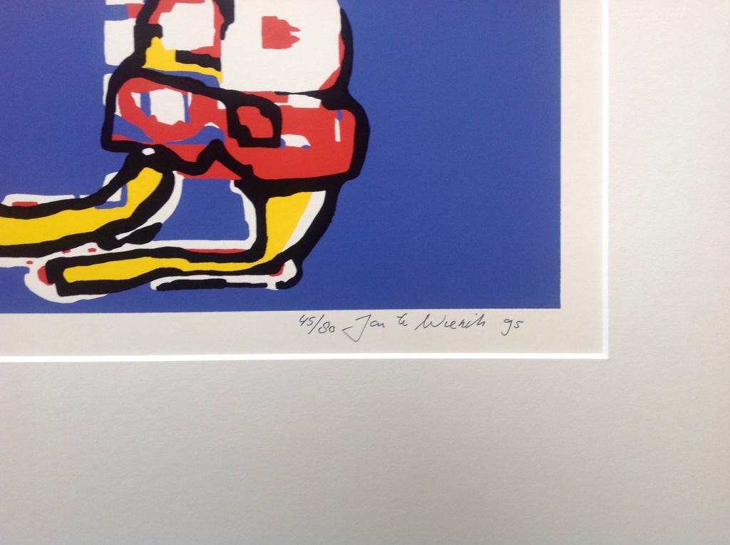 te Wierik, litho op papier, 45/80, Fantasievoorstelling, incl. passe-partout kopen? Bied vanaf 195!