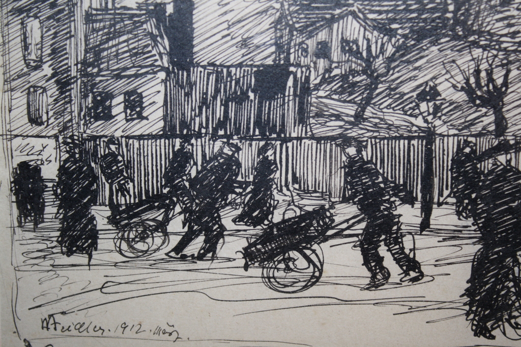 Herbert Fiedler - ARBEIDERS IN STRAATJE BERLIJN 1912 kopen? Bied vanaf 80!