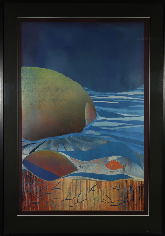 Antje Veldstra: Houtdruk, Albert - Ingelijst (Groot!) verkocht voor € 35!