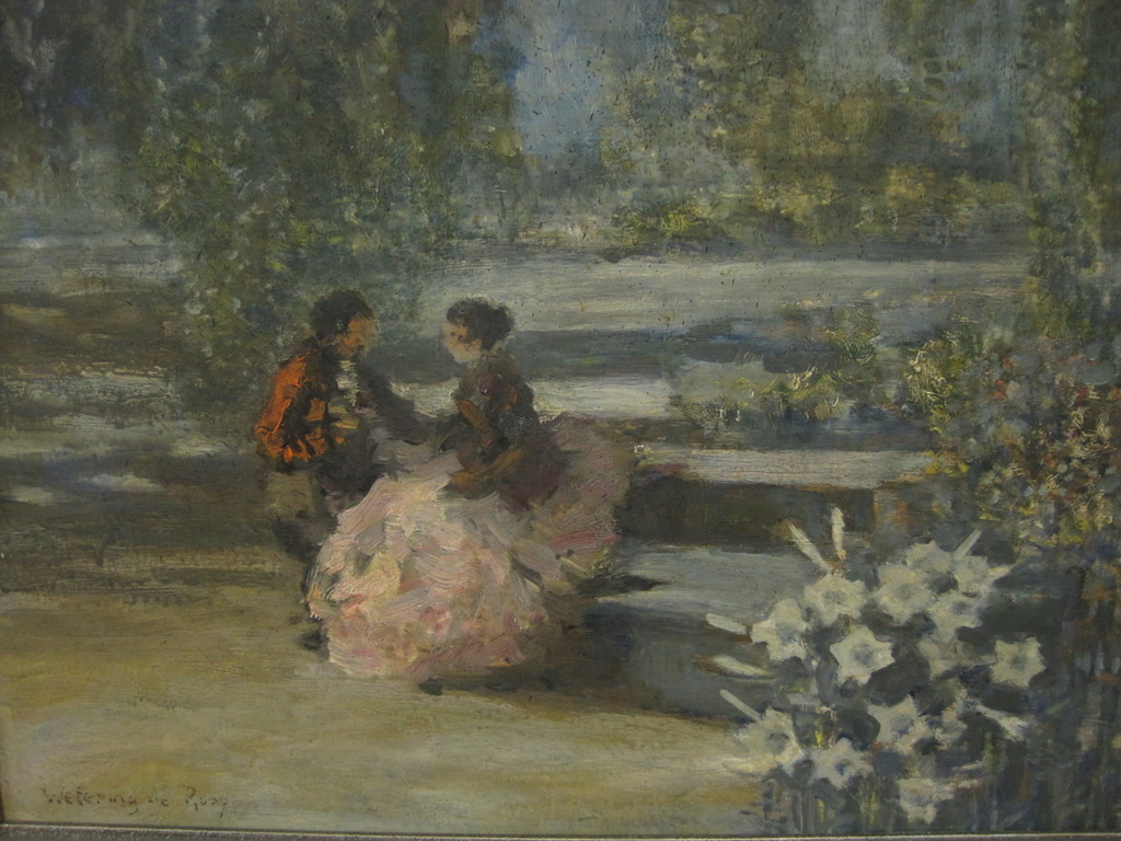 J.E.vd Wetering de Rooy - olieverf - "verliefd stel" omstreeks 1930  kopen? Bied vanaf 1!