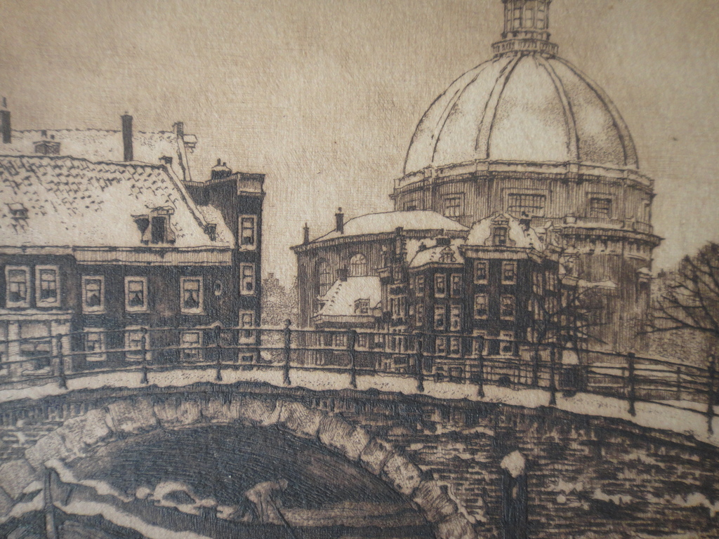 Cornelis Brandenburg, ets, Koepelkerk verkocht voor € 40!