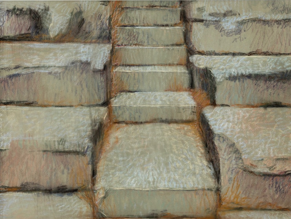Gemma M.C. Wingen: Pasteltekening, Altijd omhoog - Ingelijst kopen? Bied vanaf 50!