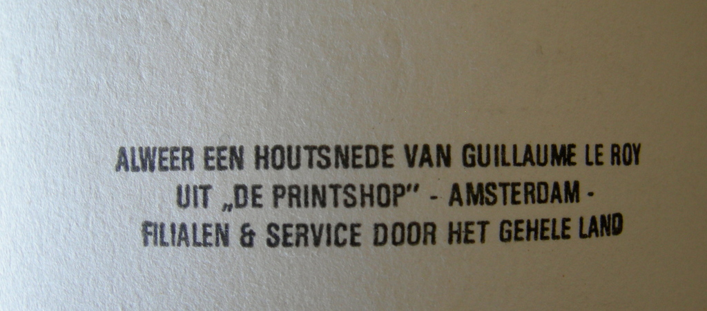 Guillaume Le Roy, grote houtsnede kopen? Bied vanaf 50!