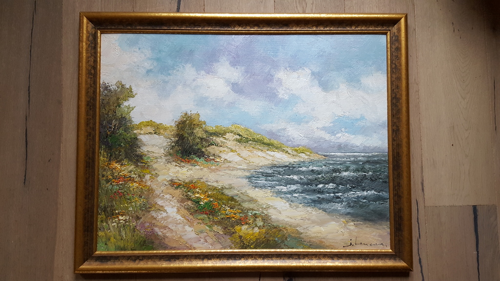 Prachtig kustaanzicht - mooi werk, olie op paneel (82x63) kopen? Bied vanaf 65!
