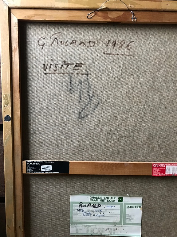 ALLERLAATSTE KEER!! Georges Roland - 'Visite' - Uniek werk - Olieverf op doek kaufen? Bieten Sie von 645!
