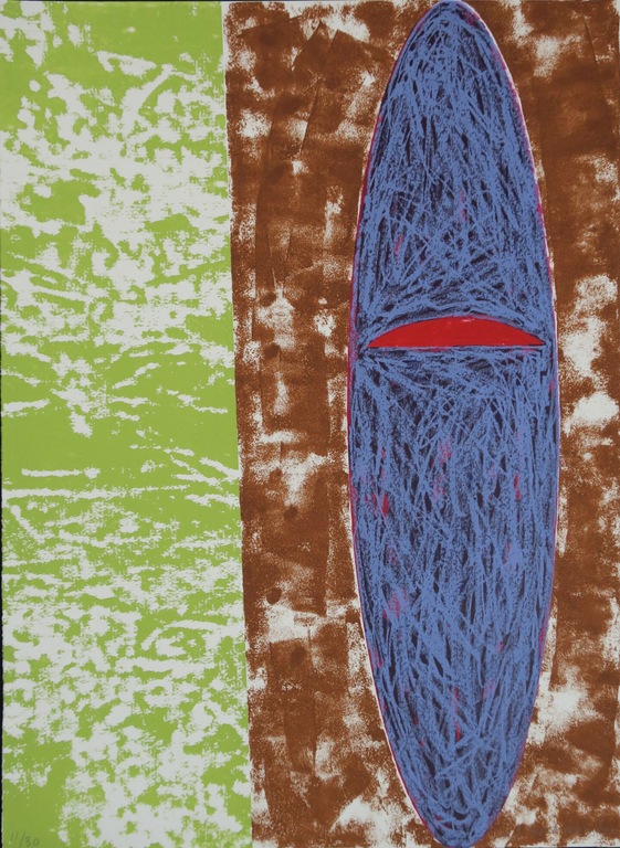 Jelis van Dolderen: Zeefdruk, Compositie met blauw  kopen? Bied vanaf 1!