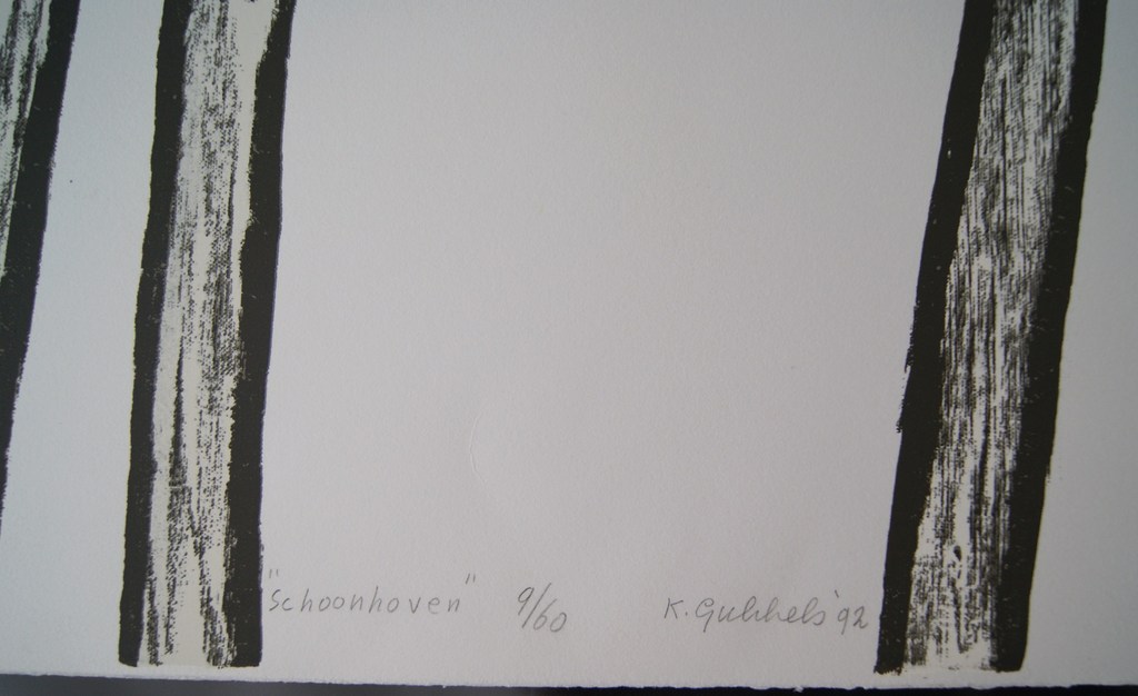 Klaas Gubbels grote litho uit 1992 Schoonhoven. kopen? Bied vanaf 325!