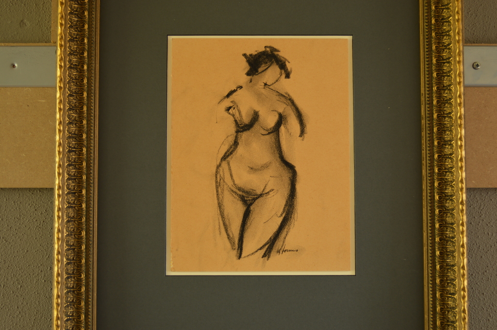 Harry Storms ( Tegelen 1945, woont Sterksel ) naakt 21 x 30 - krijt, z.j.  kopen? Bied vanaf 90!