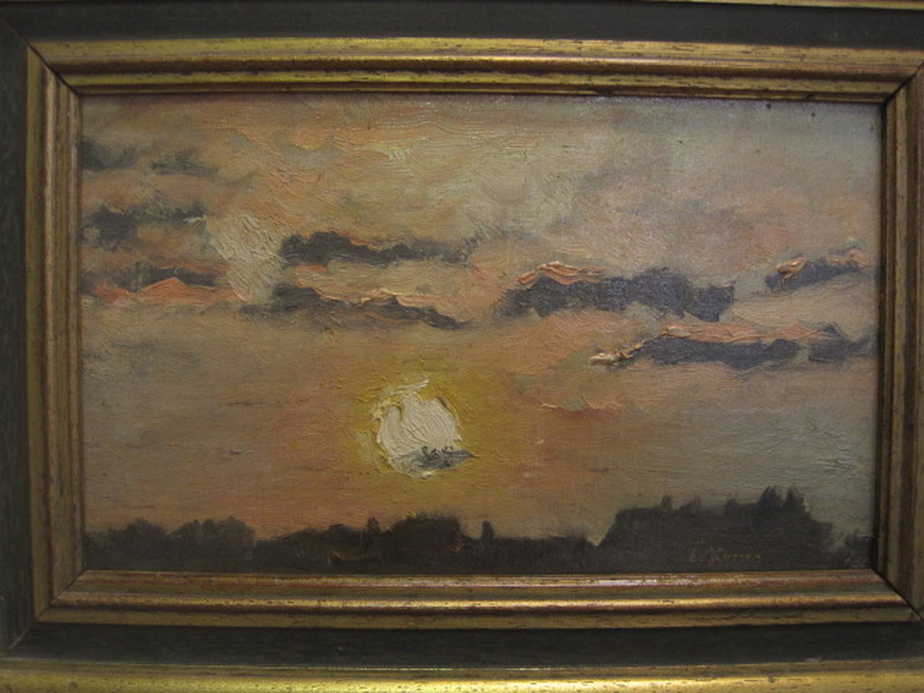 Sfeervol ca 1900 olieverf "Zomeravond boven Amsterdam" Eduard Karsen 1860-1941  kopen? Bied vanaf 1!