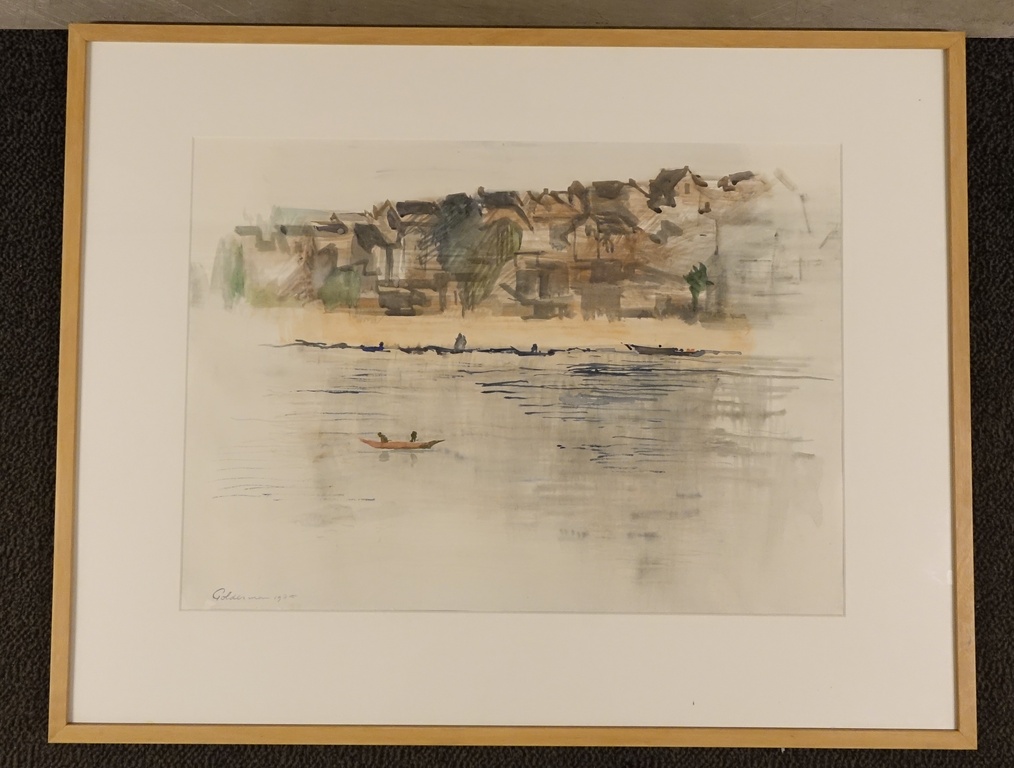 Peter Polderman, Langs de loire, Aquarel, 72x93 cm kopen? Bied vanaf 40!