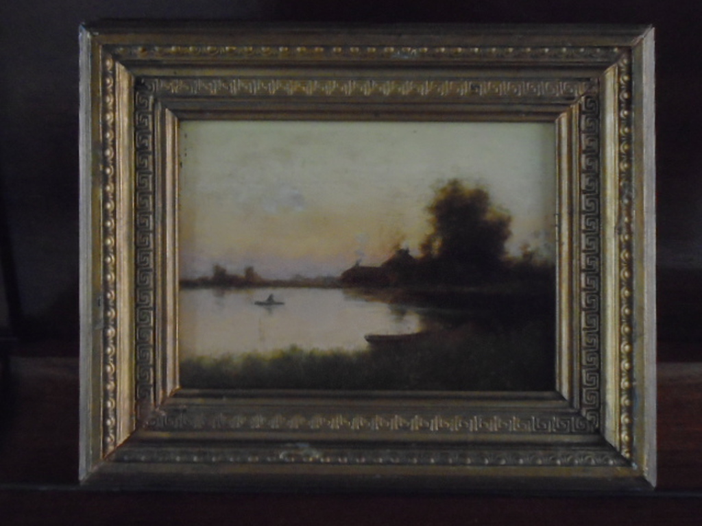 Leonard Ochtman - olieverf - Landschap bij ondergaande zon kopen? Bied vanaf 1250!