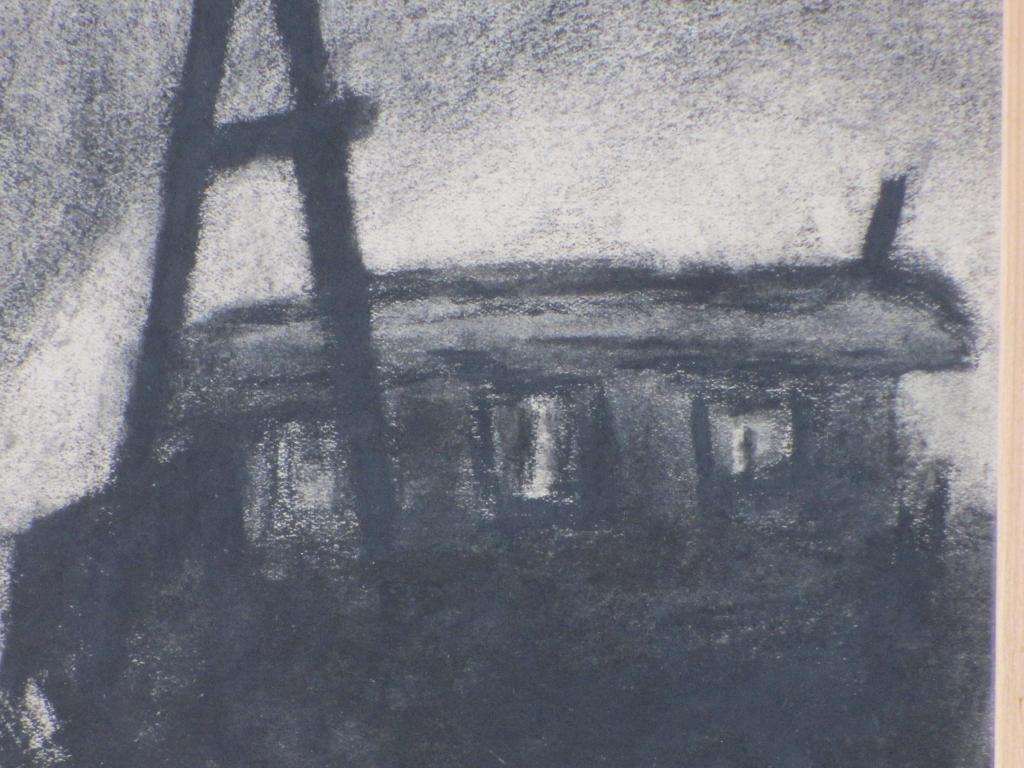 Jacques Idserda, Woonwagen bij nacht, Zwart krijt kopen? Bied vanaf 40!