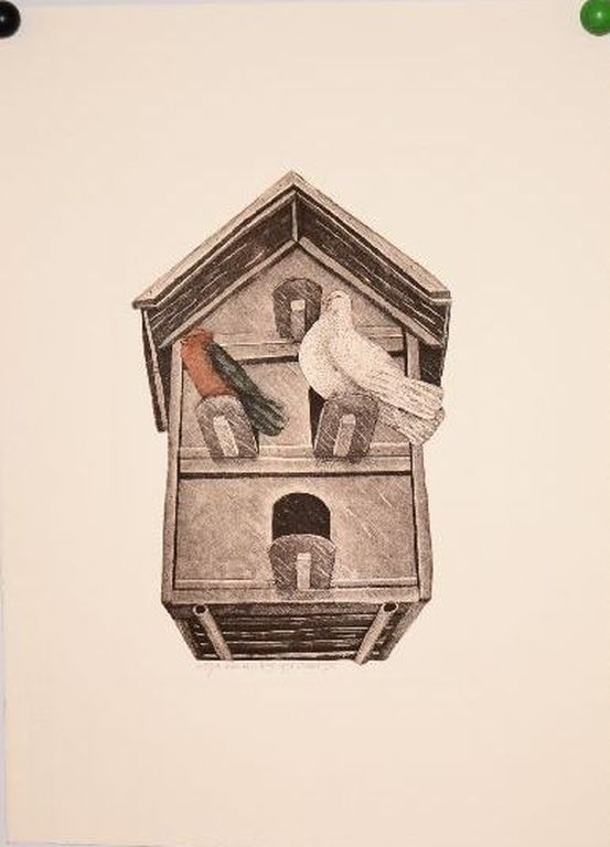 Arja van den Berg: Kleurenets. Vogelhuis kopen? Bied vanaf 50!