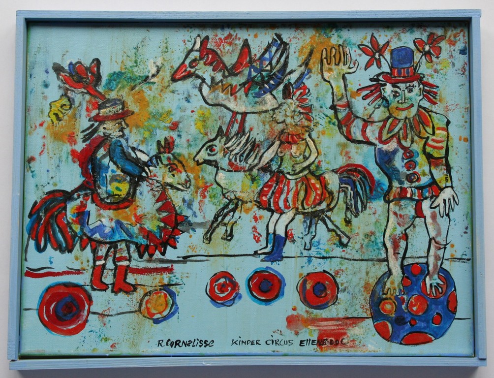 Ruud Cornelisse - Acrylverf op doek - kindercircus Elleboog kopen? Bied vanaf 60!