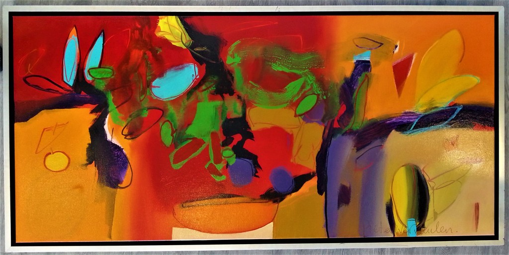 PIETER VERMEULEN - Acryl op linnen - "Tafelschikking I" - Gesigneerd - 2003 kopen? Bied vanaf 200!