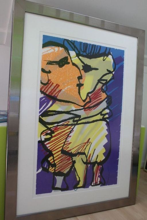 Herman Brood -Zeefdruk - ' TRUE LOVE '  - INGELIJST -  GROOT!!!!                 kopen? Bied vanaf 395!