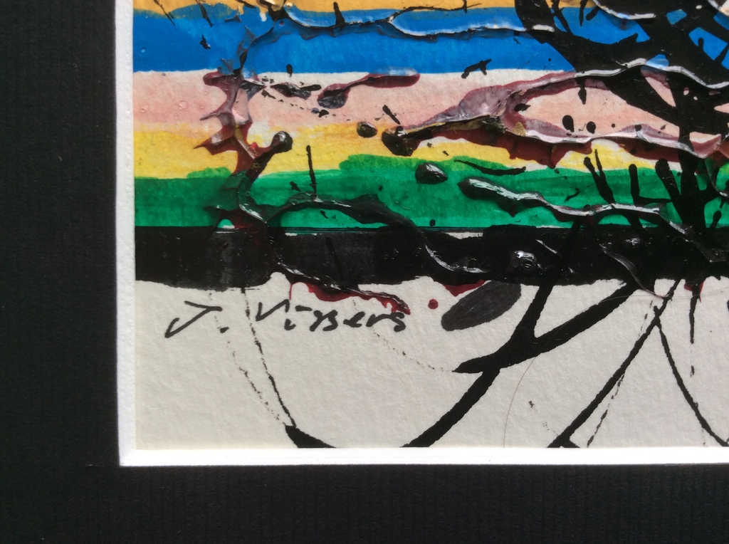 Jack Vissers - acryl en inkt op papier kopen? Bied vanaf 35!