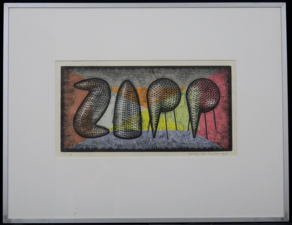 Jacomijn den Engelsen: Houtsnede, Zapp - Ingelijst kopen? Bied vanaf 20!