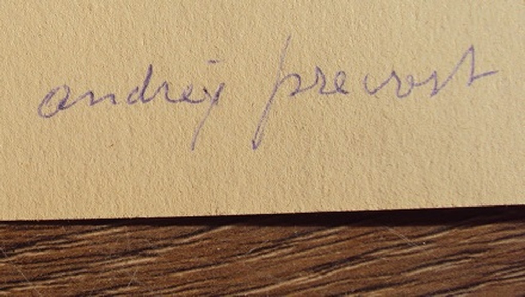 Andrey-Prevost, gewassen pentekening, musicerende clown kopen? Bied vanaf 25!