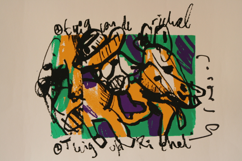 Herman Brood - Originele handgesigneerde zeefdruk - Tuig van de richel verkocht voor € 67!