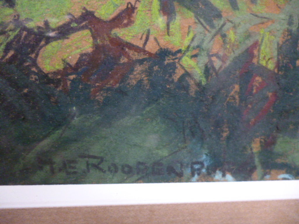 H.E.Roodenburg - pastel - Rode en blauwe bloemen kopen? Bied vanaf 120!