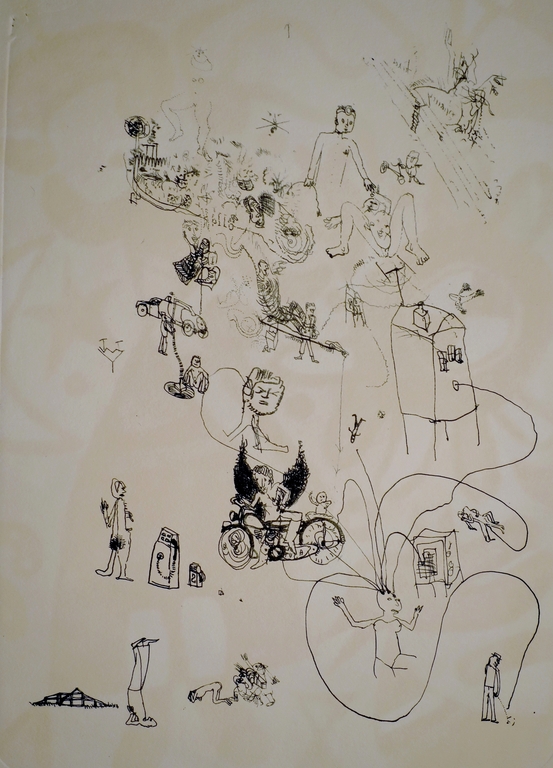 Sipke Huismans (1938) - ets Encephalogram 1966 oplage 75 verkocht voor € 35!