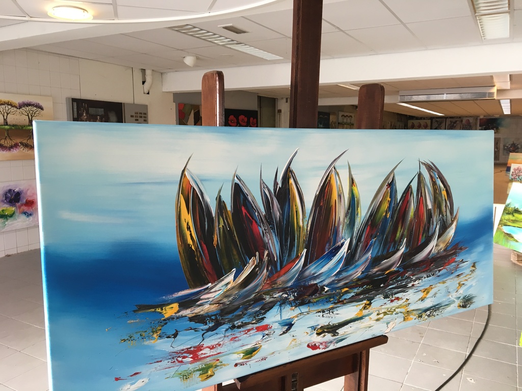 Gena - Fantasie Sailing - Acrylverf op doek kopen? Bied vanaf 250!