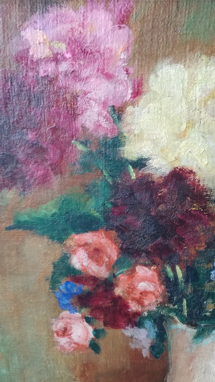 Noëlla Lammers ( 1915-1990) - olieverf op doek - Stilleven met bloemen kopen? Bied vanaf 25!