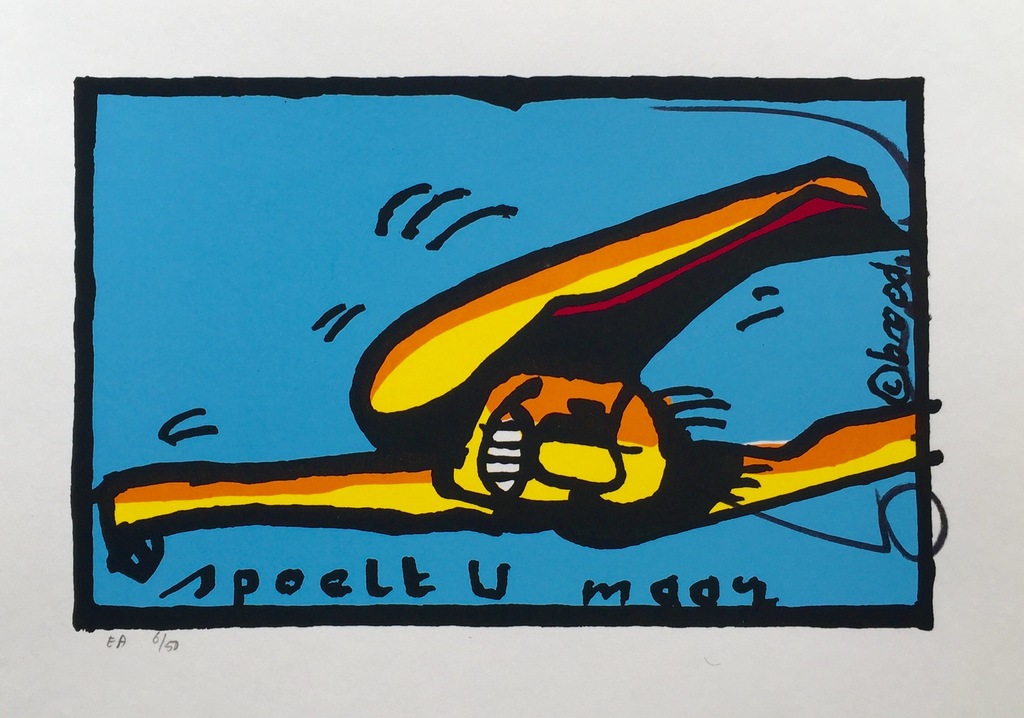 Herman Brood - Originele Hand Gesigneerde Zeefdruk - "Spoelt U Maar" kopen? Bied vanaf 1!