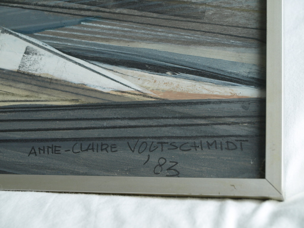Anne-Claire Vogtschmidt : Gemengde techniek – Landschap nr 6 - ingelijst - 1983  kopen? Bied vanaf 100!
