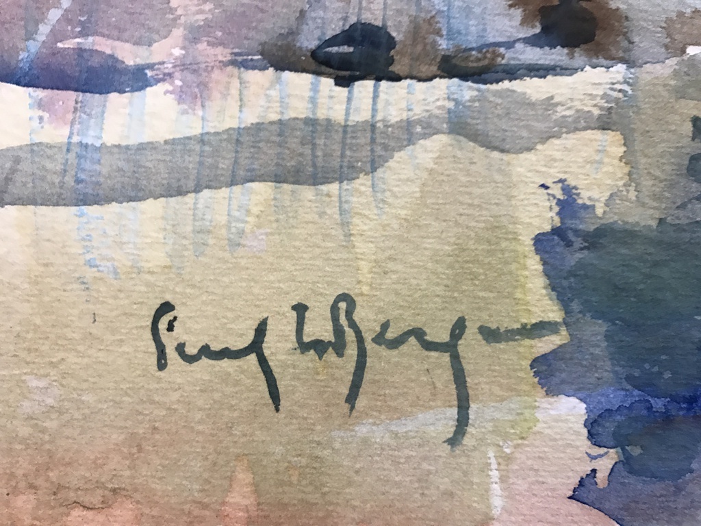 Freek van den Berg   Originele Aquarel  Het Strand kopen? Bied vanaf 1!
