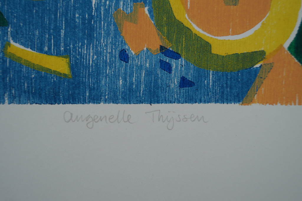 Angenelle Thijssen - gesigneerde houtsnede - de ronde van de Salamander - 20 ex. kopen? Bied vanaf 1!