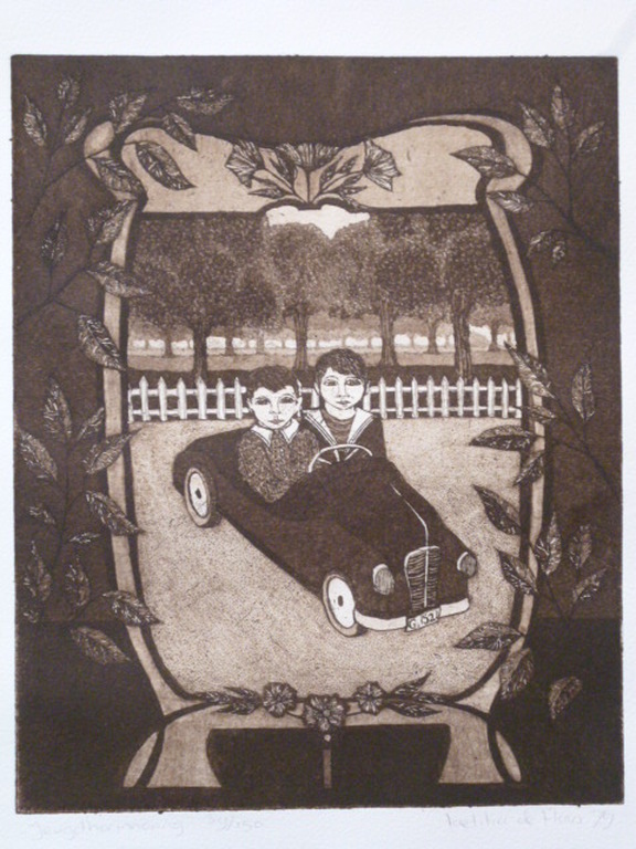 Laetitia de Haas - ets - Jeugdherinnering verkocht voor € 35!