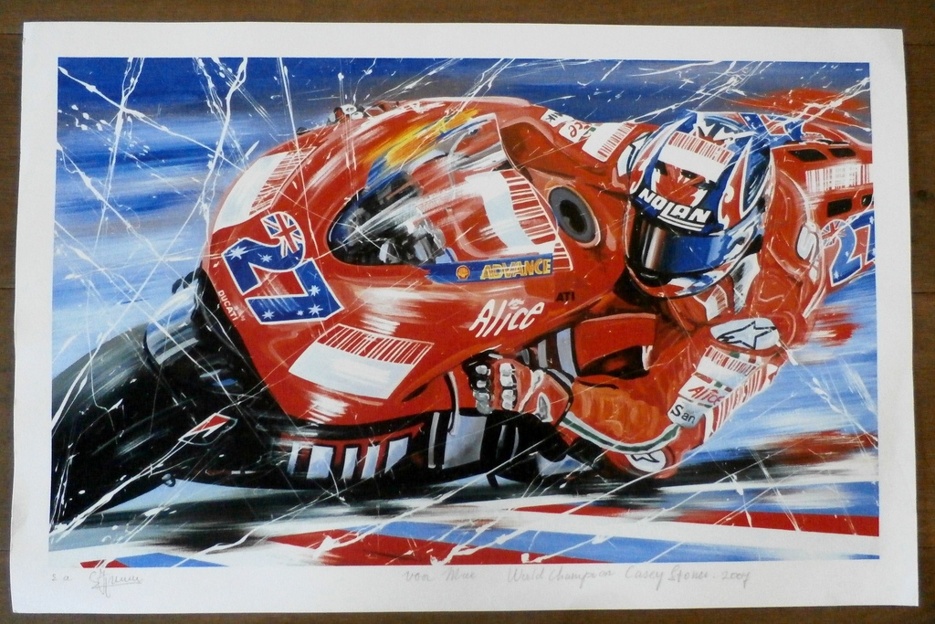 Eric-Jan Kremer - zeefdruk: World champion Casey Stoner - 2007 kopen? Bied vanaf 30!