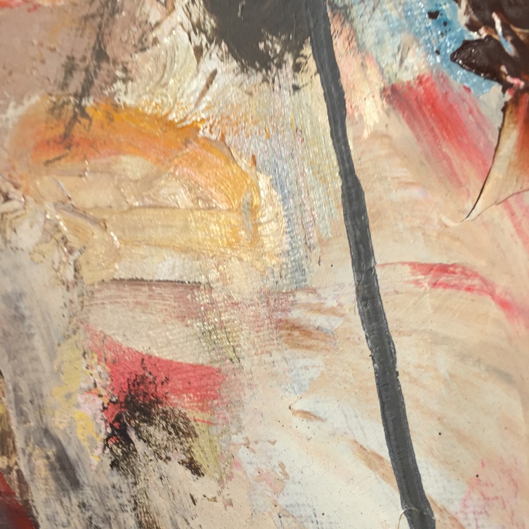 ANTON MARTINEAU Dikke olieverf op doek  Titel:Verse bloemen voor de dame kopen? Bied vanaf 999!