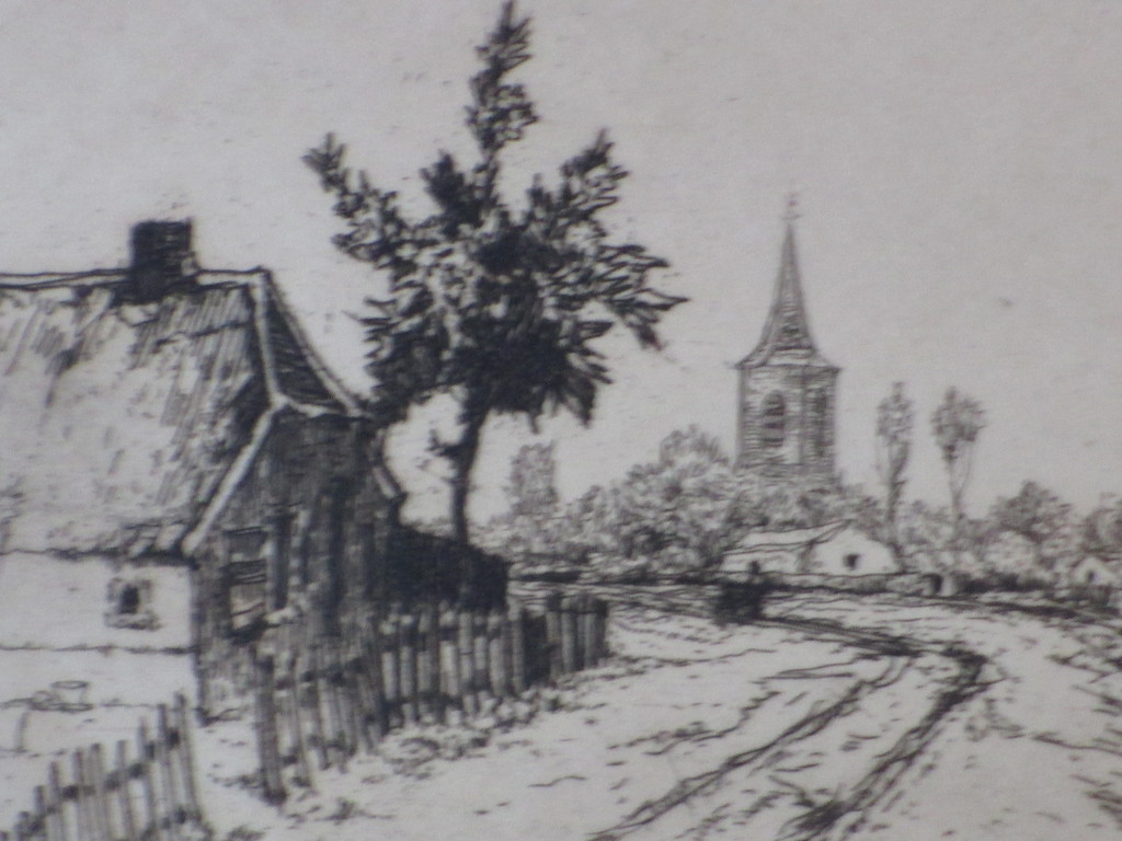 Jan Poortenaar, Dorpsgezicht met kerktoren, Ets kopen? Bied vanaf 25!