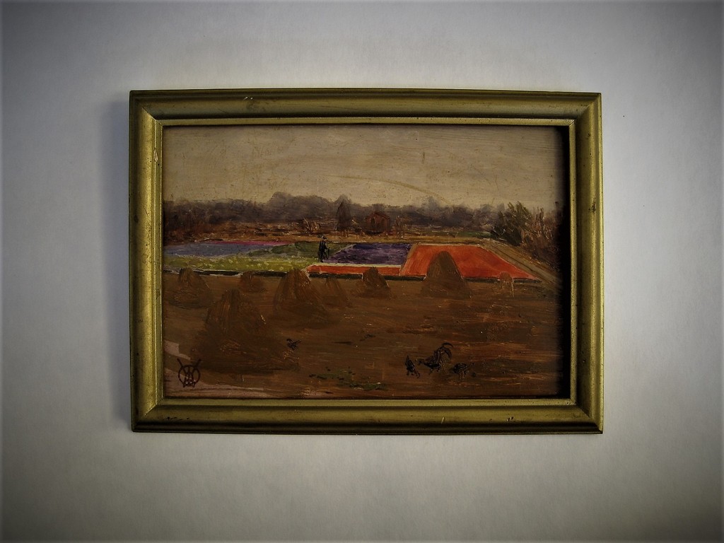 Interessant gesigneerd ca 1930 olieverf landschap "boer bij bollenvelden" monogr kopen? Bied vanaf 1!