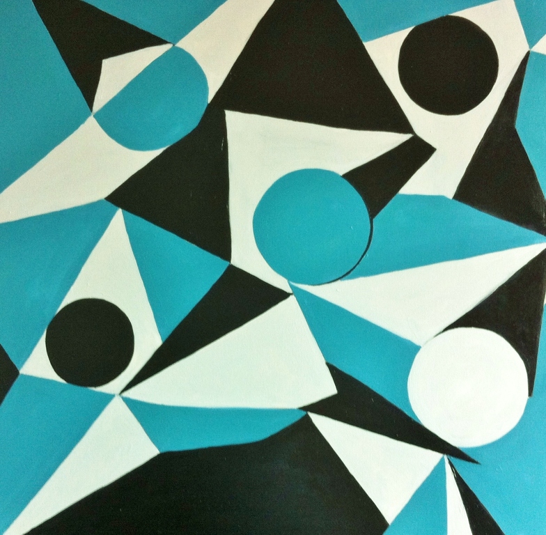"Composition with TQ # 01-John Foppen - Olieverf/3D Canvas - Gesign.Unica. kopen? Bied vanaf 169!