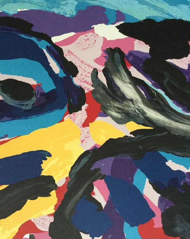 Karel Appel - Originele kleuren lithografie, Three Faces like Clouds  kopen? Bied vanaf 425!