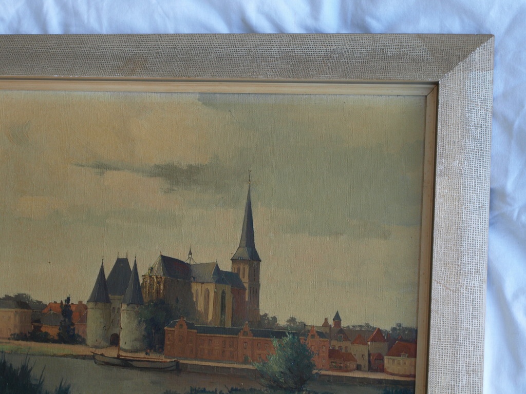 Albert Vinke : Olieverf op doek – Kampen in Overijssel – ingelijst 36 x 44 cm kopen? Bied vanaf 1!
